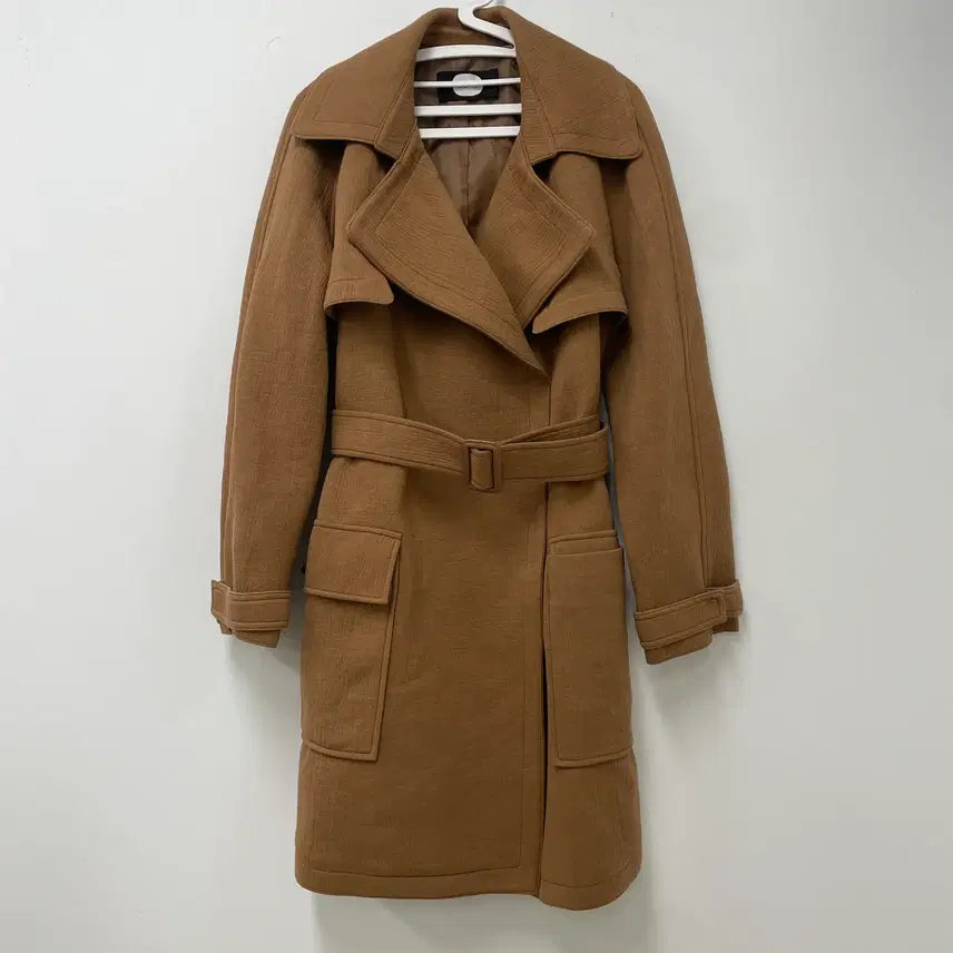 [BUNJANG] DEWL Camel Belted Coat / DEWL 듀엘 카멜 브라운 벨티드 코트 55