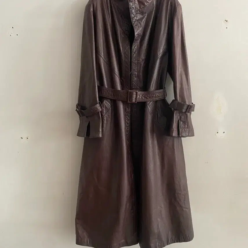 [BUNJANG] Vintage Natural Leather Coat / 빈티지 천연가죽 코트