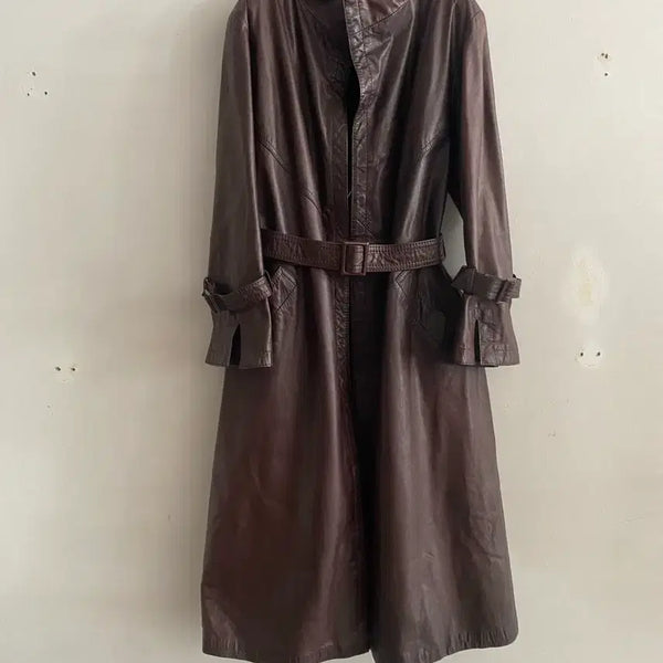 [BUNJANG] Vintage Natural Leather Coat / 빈티지 천연가죽 코트