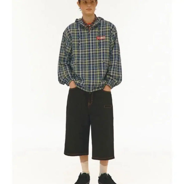 [BUNJANG] Teket Check Hooded Jacket / 테켓 체크 후드 자켓