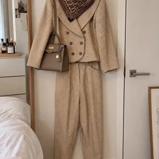 [BUNJANG] Miss Chloe Vintage Wool 100% Herringbone Setup Jacket and Pants Set / 빈티지 Miss Chloe 미스 끌로에 울100 헤링본 셋업 자켓 팬츠