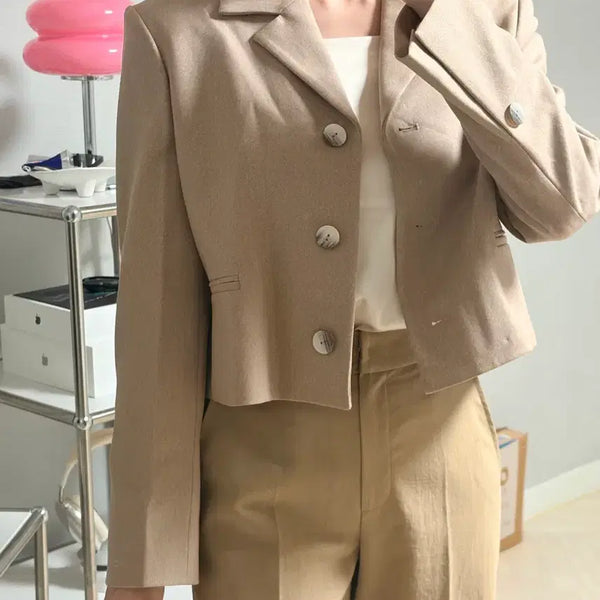 [BUNJANG] VOV Three-Button Jacket Beige 55 / 보브 vov 쓰리버튼자켓 베이지 55
