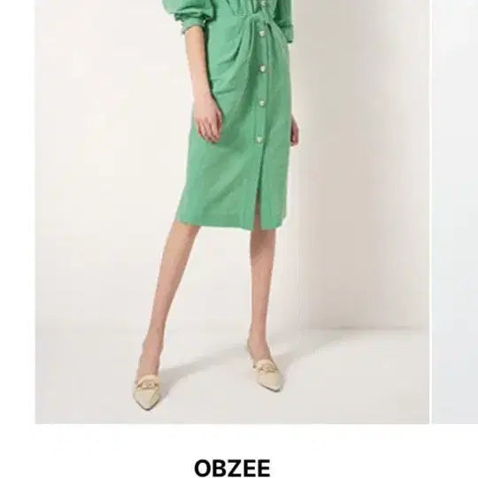 [BUNJANG] The Handsome Objet Shirring Dress / 한섬 오브제 셔링 원피스