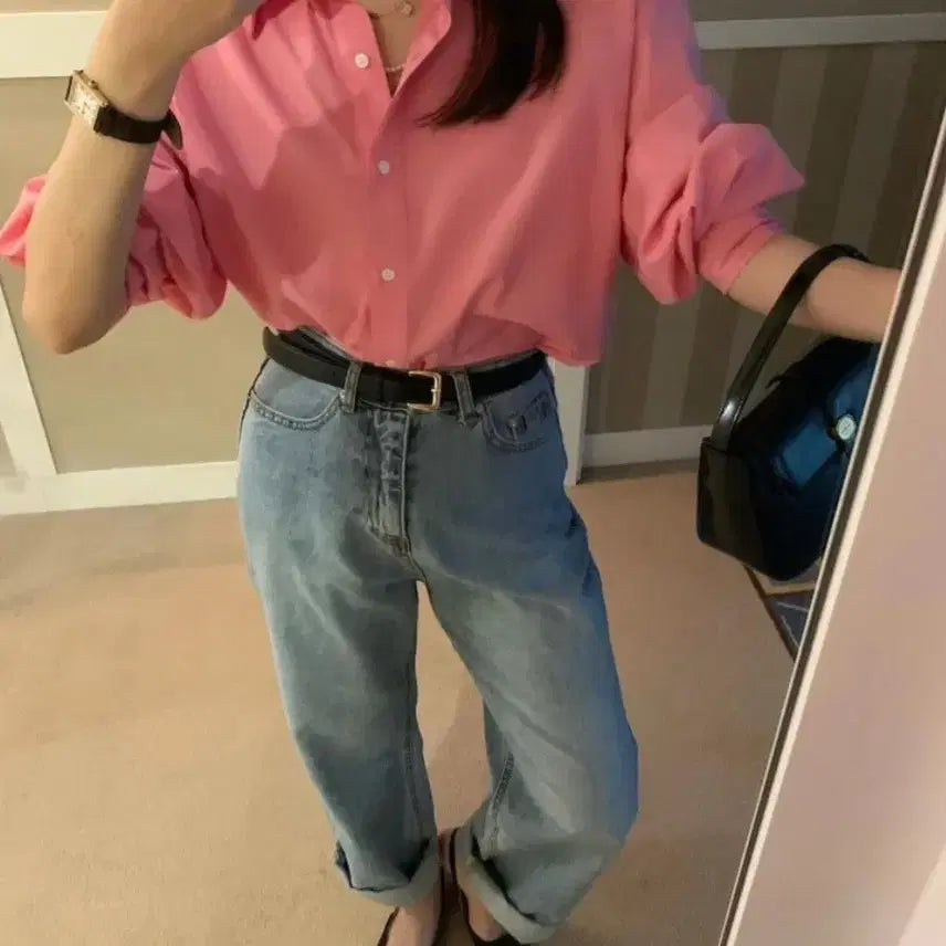 [BUNJANG] FRNCH New Boy Pink Shirt / 프영띵 뉴보이 핑크 셔츠