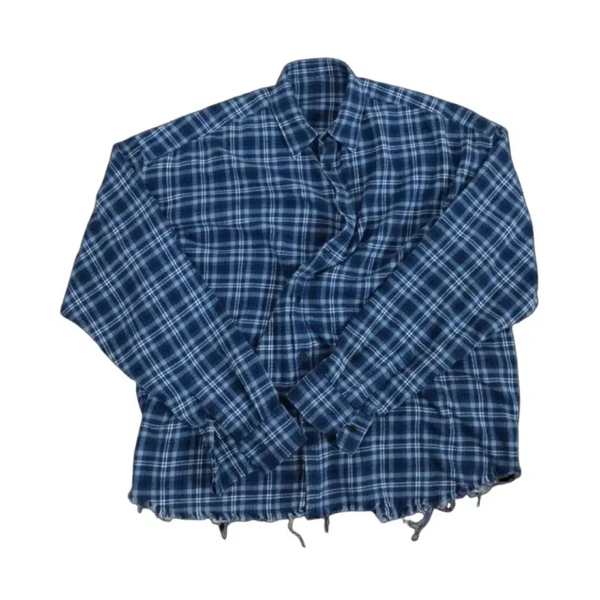 [BUNJANG] Nonnode Flexible String Check Shirt Classic Blue / [1 2] 논노드 플렉서블 스트링 체크 셔츠 클래식 블루 플렉시블