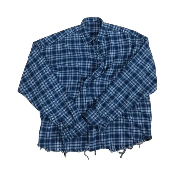 [BUNJANG] Nonnode Flexible String Check Shirt Classic Blue / [1 2] 논노드 플렉서블 스트링 체크 셔츠 클래식 블루 플렉시블