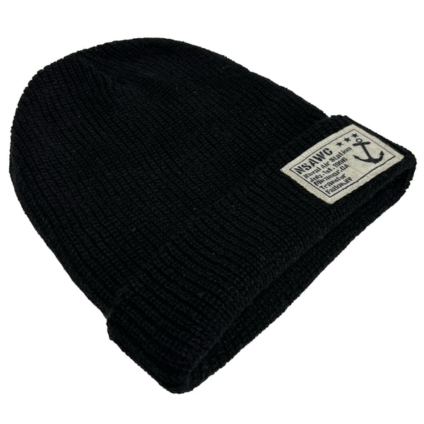 [BUNJANG] Backnumber Black Military Anchor Patch Short Beanie / 백넘버 블랙 밀리터리 앵커 패치 숏 비니