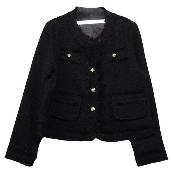 [BUNJANG] Minimalist Black Casual Zip-Up Jacket / 블랙 미니멀 포켓 테일러드 캐주얼 집업 자켓 FREE