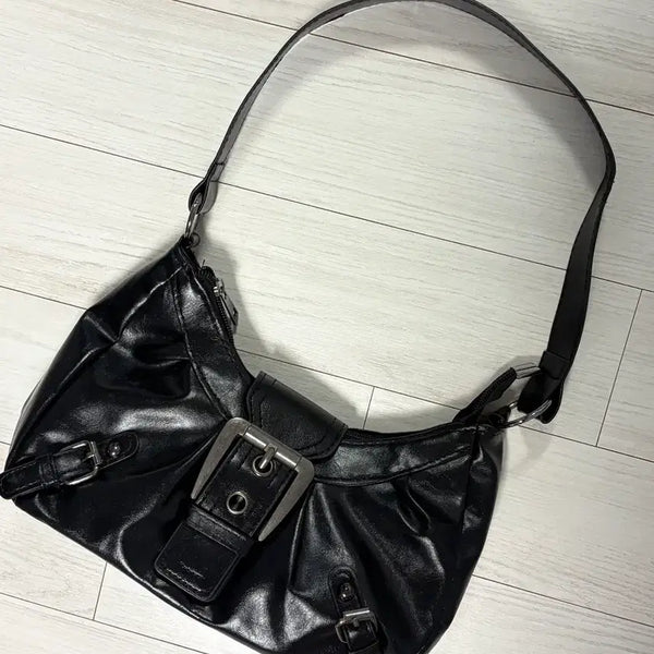 [BUNJANG] Black Belt Shoulder Bag / 벨트 숄더백 블랙 새상품