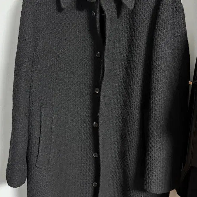 [BUNJANG] Hatching Room Tweed Balmacaan Coat / 해칭룸 트위드 발마칸 코트