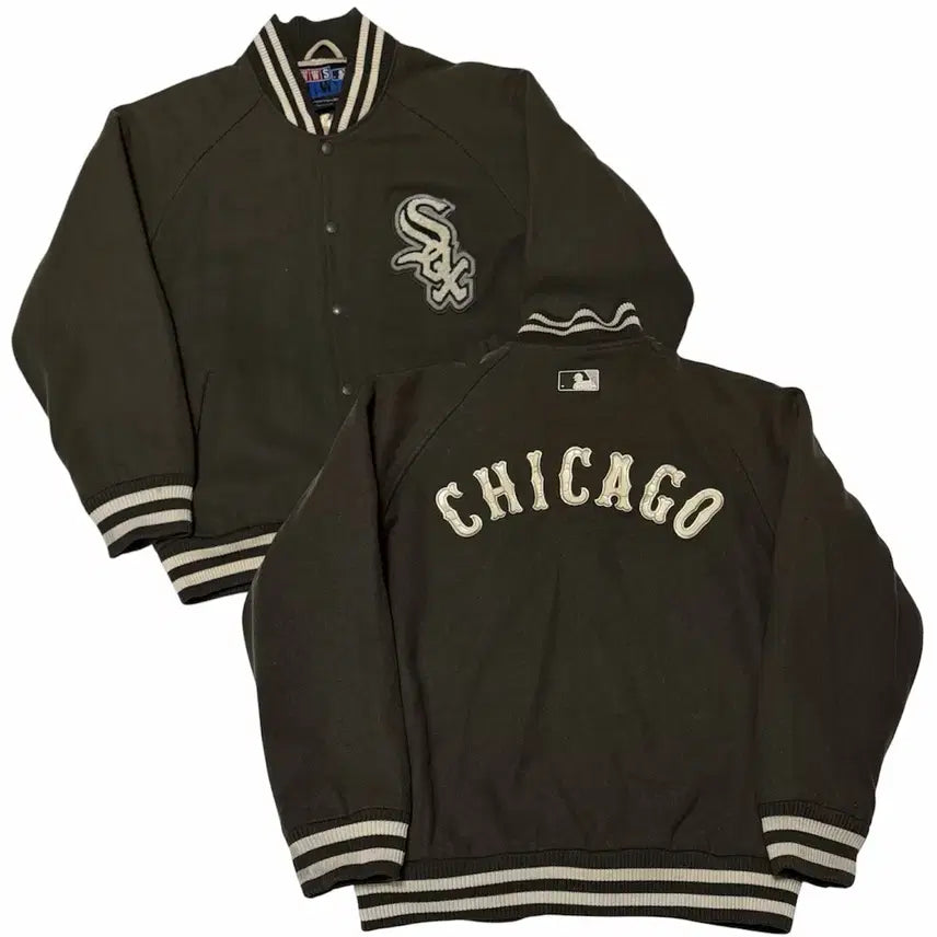 [BUNJANG] 90s Chicago White Sox Stadium Jacket Olive / 90s WWS 시카고 화이트삭스 스타디움 자켓 올리브