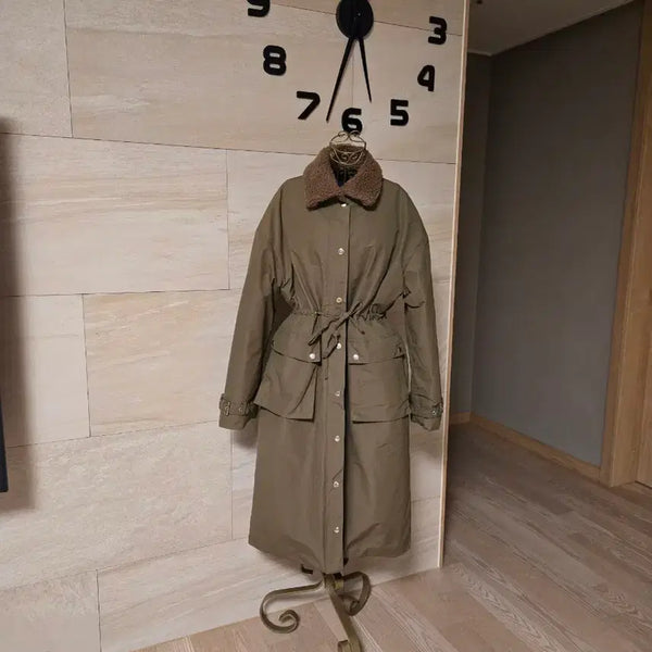 [BUNJANG] Marie Market Wool String Long Padded Coat (Size S) / [s/미착용] marie 마리마켓 양털 스트링 롱패딩
