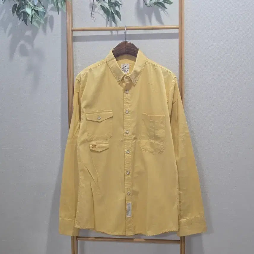 [BUNJANG] Illusion Yellow Cotton Blend Shirt / 일루션 엘로우 셔츠