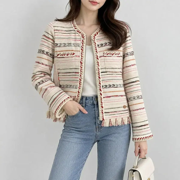[BUNJANG] Thursday Island Tweed Jacket / [55]써스데이아일랜드 노카라 트위드 자켓