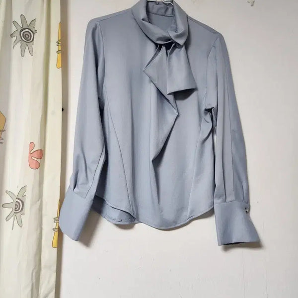 [BUNJANG] ONE. Blue Ribbon Blouse / ONE. 블루 리본 블라우스 F