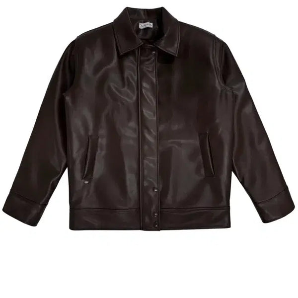 [BUNJANG] Faye Jade Brown Leather Jacket / 페일제이드 브라운 래더자켓