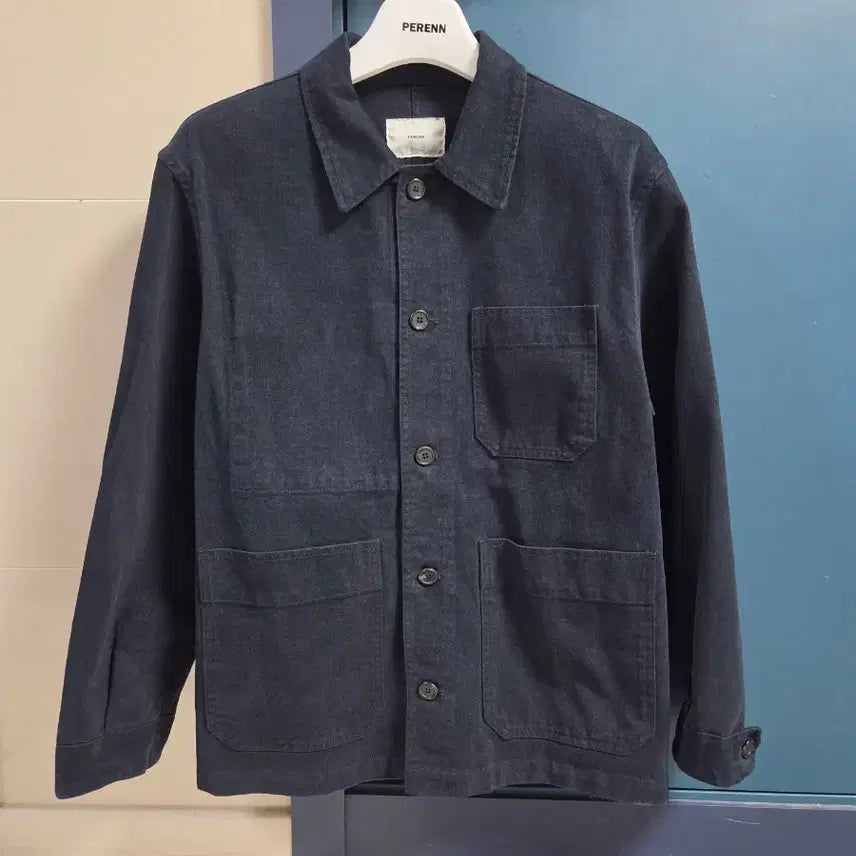 [BUNJANG] Paren Moleskin French Work Jacket Navy / 퍼렌 몰스킨 프렌치 워크자켓 네이비 1
