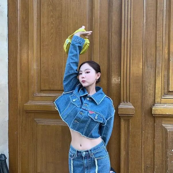 [BUNJANG] Kishine Jacket + Bootcut Pants Set / 키시닝 자켓+부츠컷 팬츠