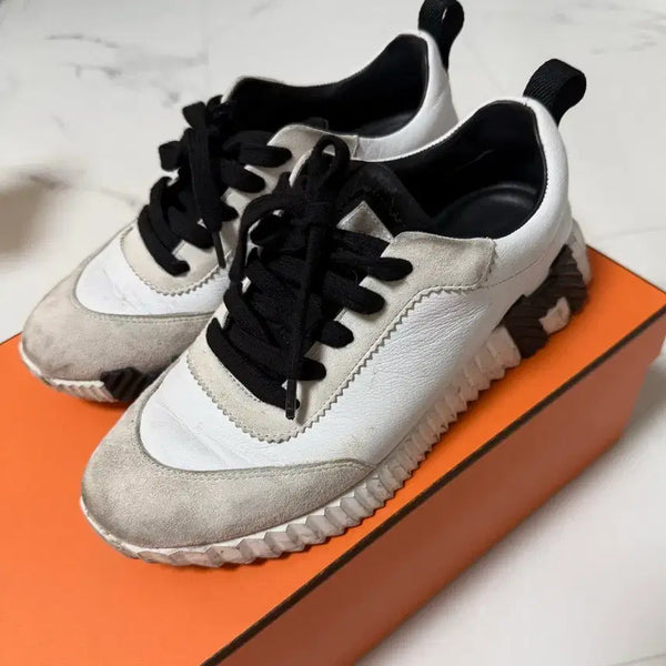 [BUNJANG] Hermès Bouncing Sneakers White Suede Size 37 / 정품 에르메스 바운싱 스니커즈 37
