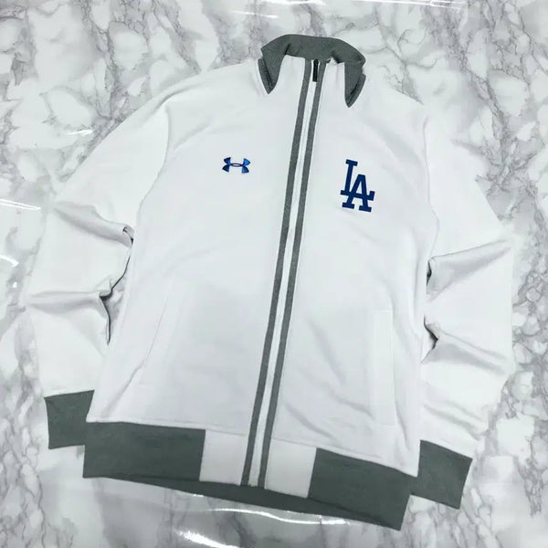 [BUNJANG] Under Armour LA Dodgers Jersey Track Top Jacket / 언더아머 LA다저스 져지 트랙탑 자켓 흰파