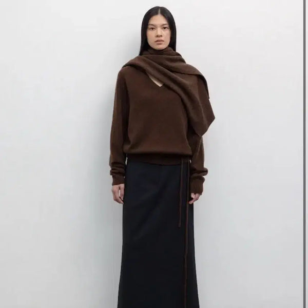 [BUNJANG] Lseparation Alpaca WholeGarment V-neck Pullover Brown Knit / 르셉템버 알파카 홀가먼트 브이넥 풀오버 브라운 르917 니트