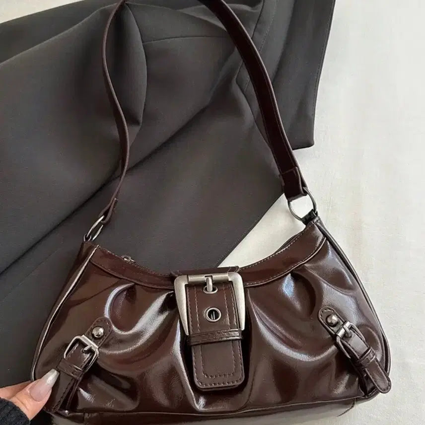 [BUNJANG] Brown Shoulder Bag / 브라운 숄더백 핸드백 가을 가방 y2k 고딕 지뢰계 에이블리 무신사 멘헤라 래퍼여친 락시크