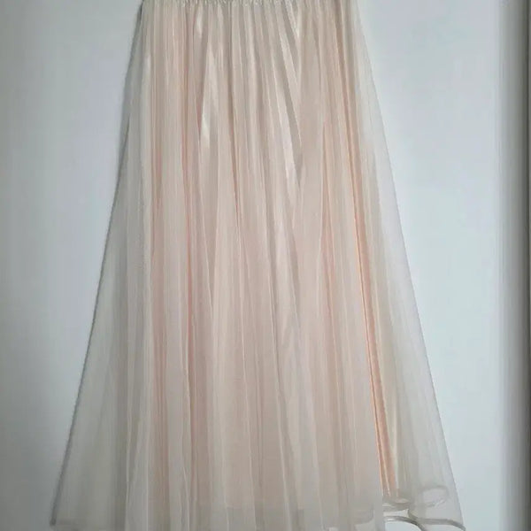 [BUNJANG] Chiffon Long Skirt - Cream / 쉬폰 롱 스커트 크림색상
