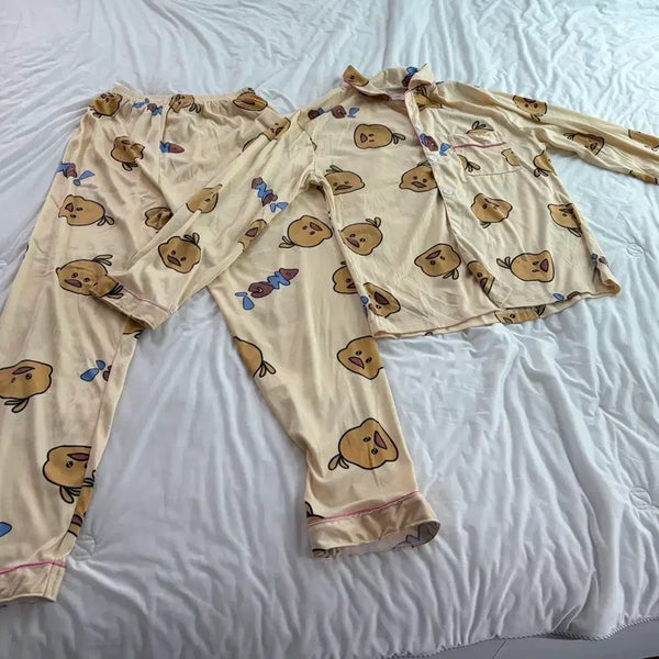 [BUNJANG] Cute Duck Pattern Pajama Set / 귀여운 오리 패턴 잠옷 세트