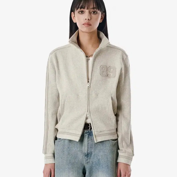 [BUNJANG] Second Monologue Waffle Track Jacket Beige XS / 세컨모놀로그 와플 트랙 자켓 베이지 xs