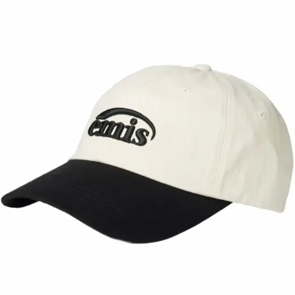 [BUNJANG] Emis New Logo Ball Cap Black Beige / 이미스 뉴 로고 볼캡 블랙베이지