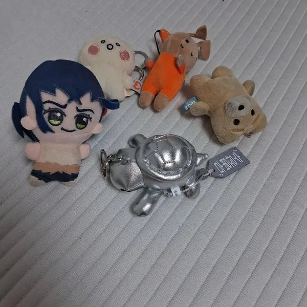 [BUNJANG] Character Plush Keychain Set (5 Types) / 캐릭터 인형 키링 5종