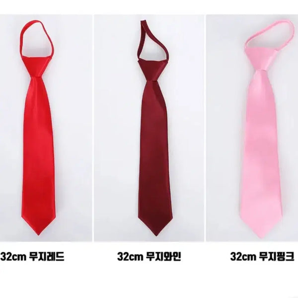 [BUNJANG] Automatic Necktie School Uniform Necktie / 에이블리) 자동넥타이 교복넥타이