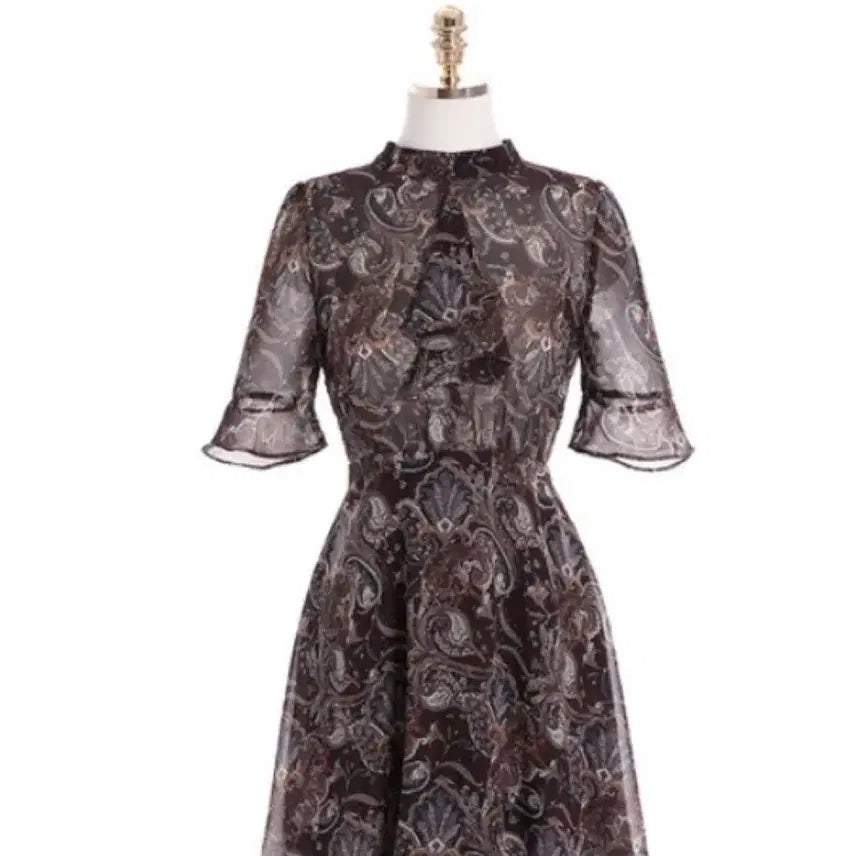 [BUNJANG] Chiffon Paisley Pattern Dress / 쉬폰 페이즐리 패턴 원피스