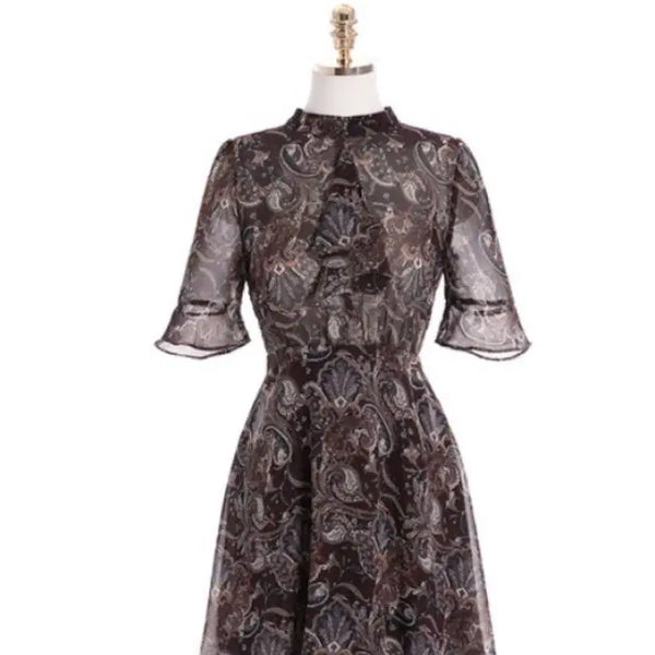 [BUNJANG] Chiffon Paisley Pattern Dress / 쉬폰 페이즐리 패턴 원피스