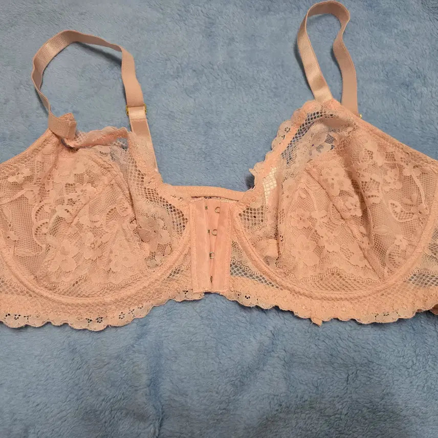 [BUNJANG] Women's Pink Lace Bra (Used) / (중고)[1XL] 여성 핑크 레이스 브라