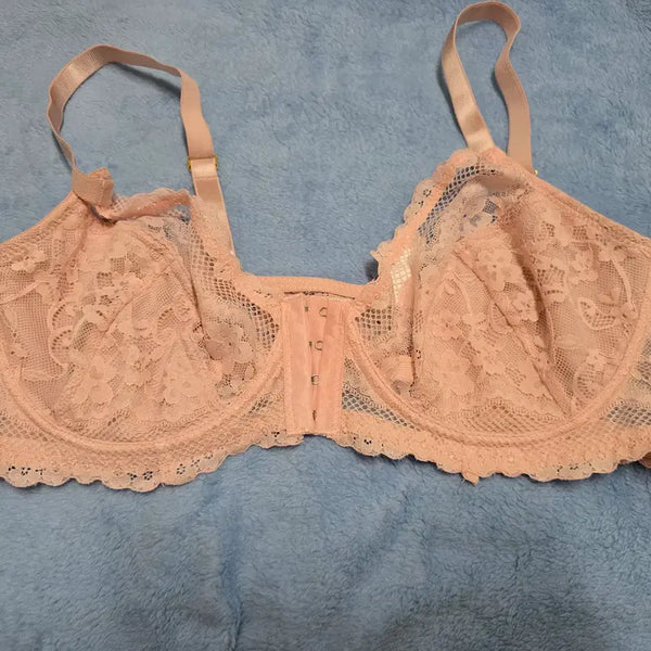 [BUNJANG] Women's Pink Lace Bra (Used) / (중고)[1XL] 여성 핑크 레이스 브라