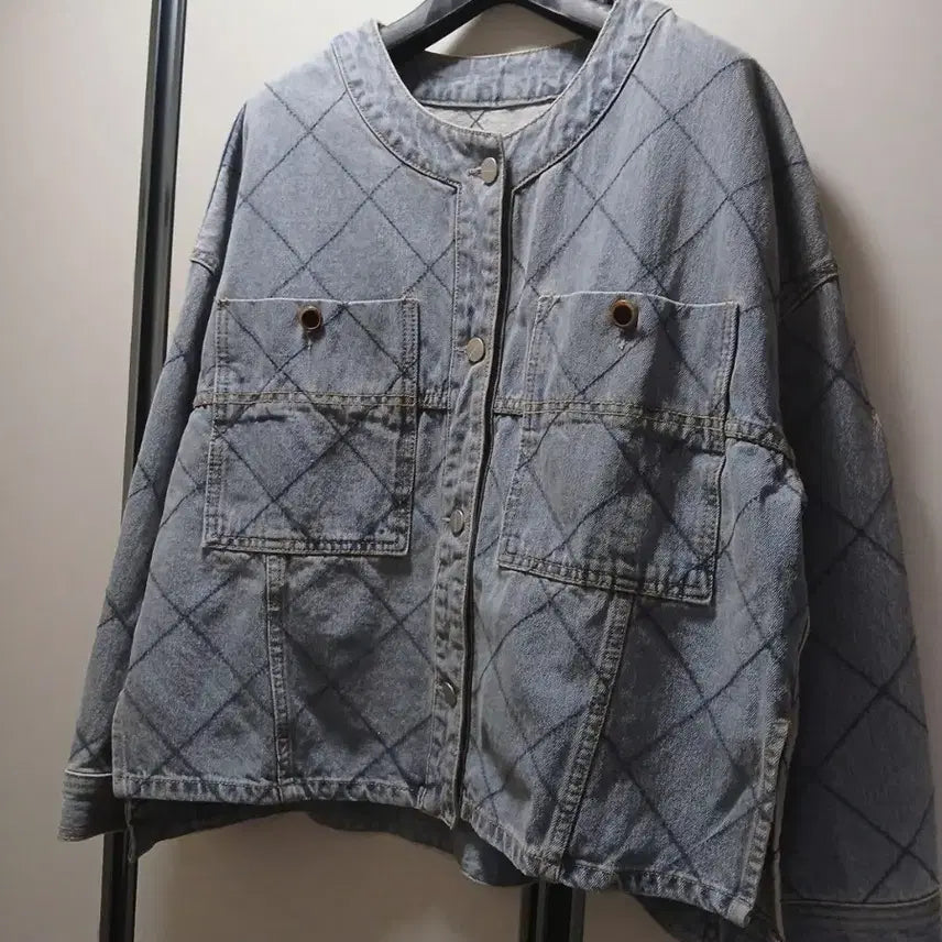 [BUNJANG] Afterglow Quilting Embroidery Denim Jacket / 애프터글로우 퀼팅 자수 데님자켓