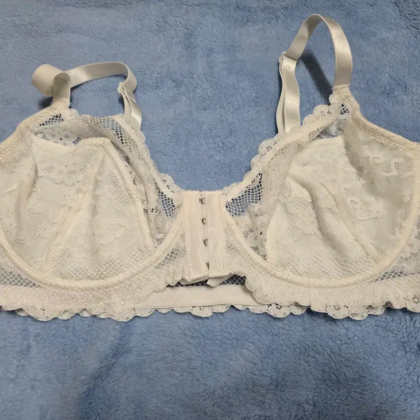 [BUNJANG] Women's White Lace Bra (Used) / (중고)[1XL] 여성 화이트 레이스 브라