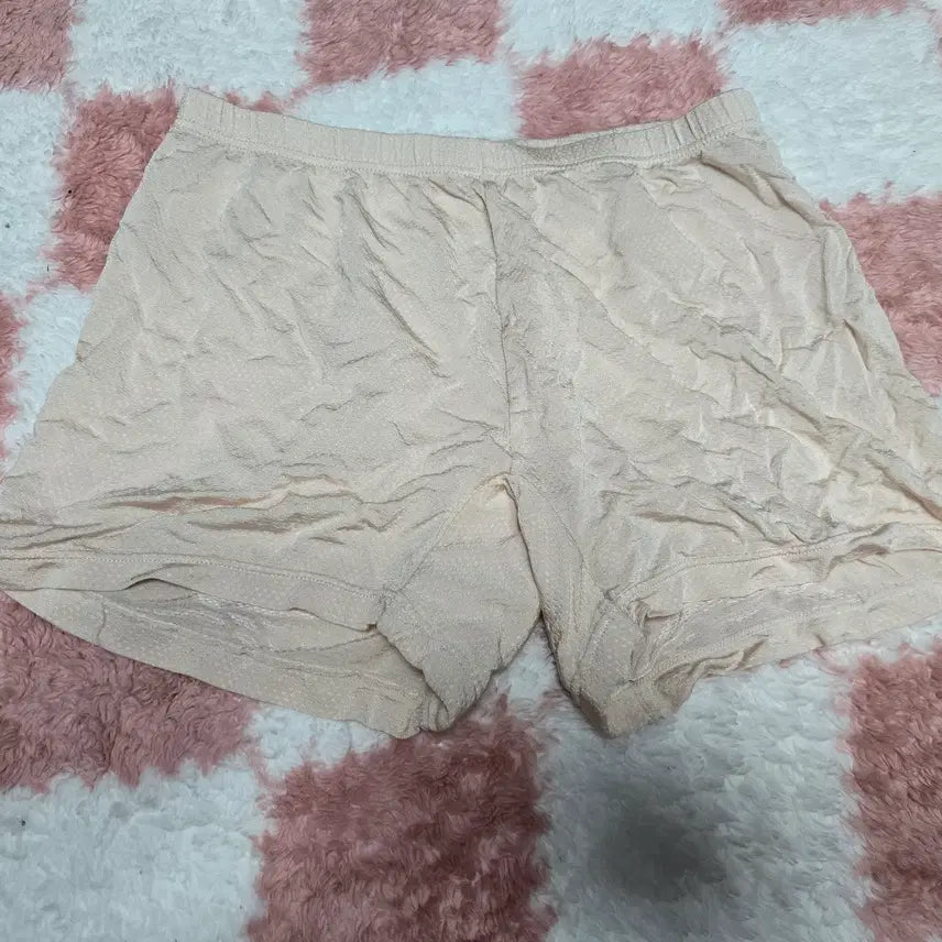 [BUNJANG] Women's Beige Dot Pattern Square Leg Bloomers - XXL (Used) / (중고) 여성 베이지 도트 패턴 사각 속바지 XXL
