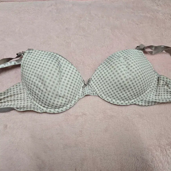 [BUNJANG] LABORA Beige Check Wire Bra 85B (Used) / (중고) 여성 라보라 베이지 체크 와이어 브라 85B