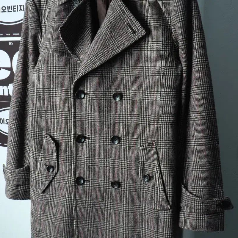 [BUNJANG] Ziozia Double Check Wool Coat Jacket - Amekaji Style / (XL-2XL) 지오지아 코트자켓 더블 체크 울 아메카지-H39448