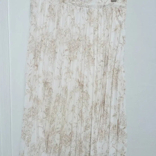 [BUNJANG] Floral Pattern Pleated Long Skirt / 플로럴 패턴 플리츠 스커트(free사이즈/밴딩O)