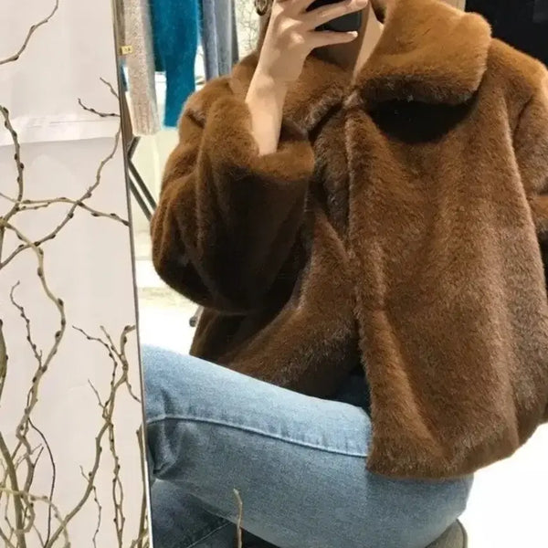 [BUNJANG] London Plot Sable Fur Jacket Brown / 런던플랏 세이블 퍼 자켓