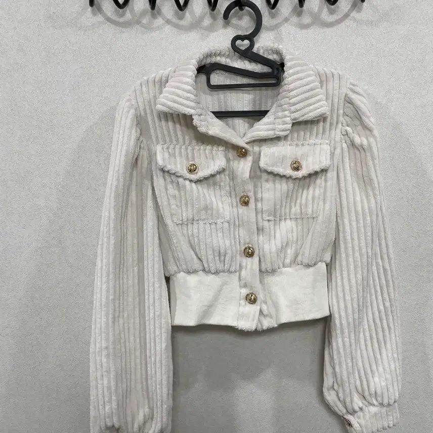 [BUNJANG] Corduroy Cropped Jacket White / 골덴 크롭 자켓 화이트 90~95추천