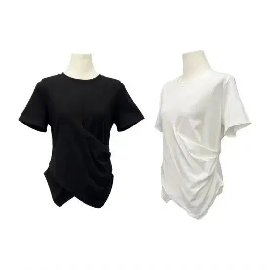 [BUNJANG] Pintuck Wrap T-Shirt White / 핀턱 랩 티셔츠 화이트