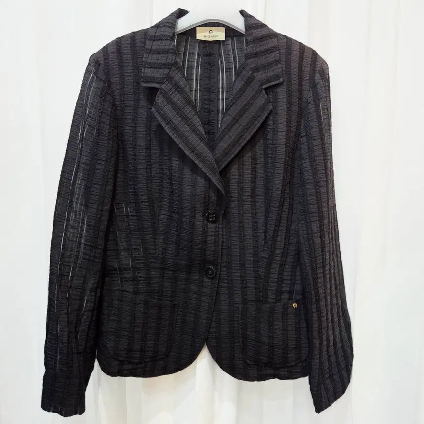 [BUNJANG] Aigner Striped Cotton Blend Jacket / M 아이그너 면혼방 스트라이프 자켓 A116