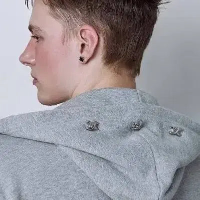 [BUNJANG] SSIL Grey Hooded Zip-Up Sweatshirt - Size S / 에스실(ssil) 후드집업 그레이 S