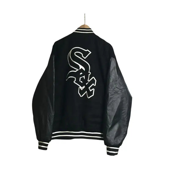[BUNJANG] JH Design 90s White Sox Varsity Jacket / JH Design 90s 화이트삭스 대장급 울 가죽 바시티