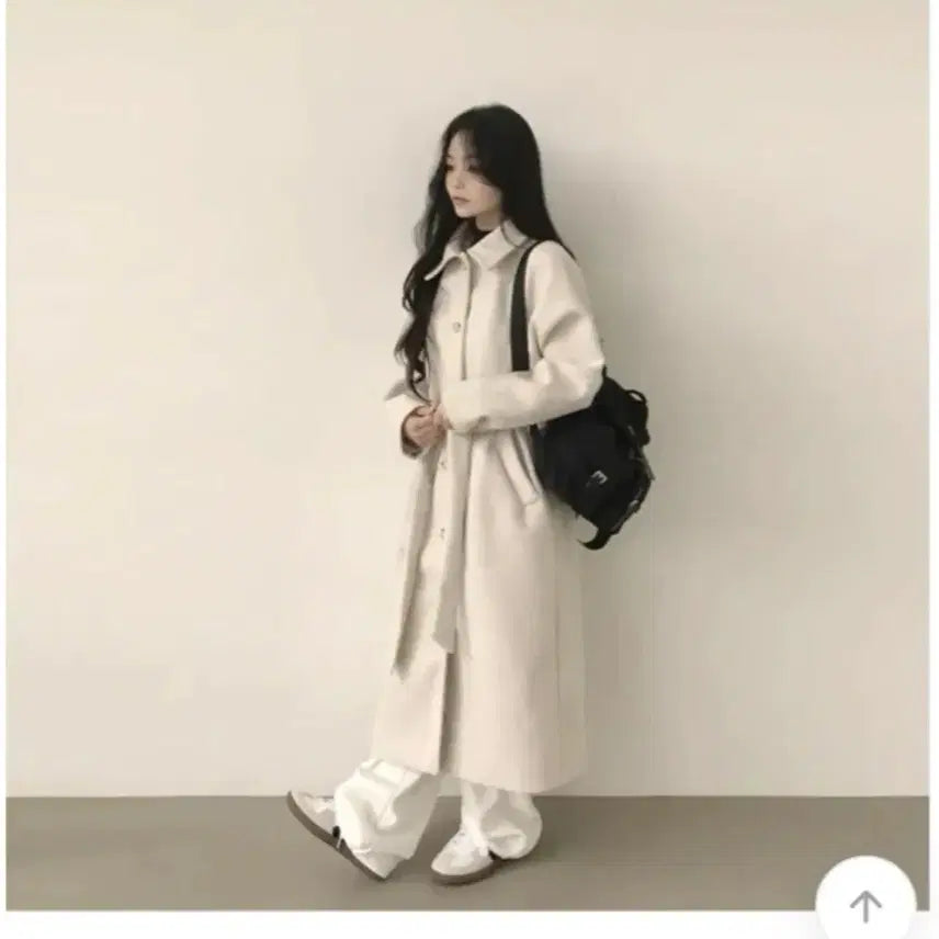 [BUNJANG] Cream Long Coat / 크림색 롱 코트