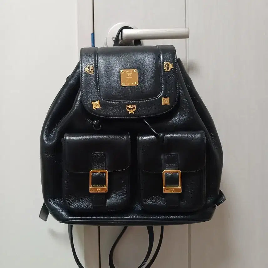[BUNJANG] MCM Black Leather Backpack / MCM 블랙 가죽 백팩